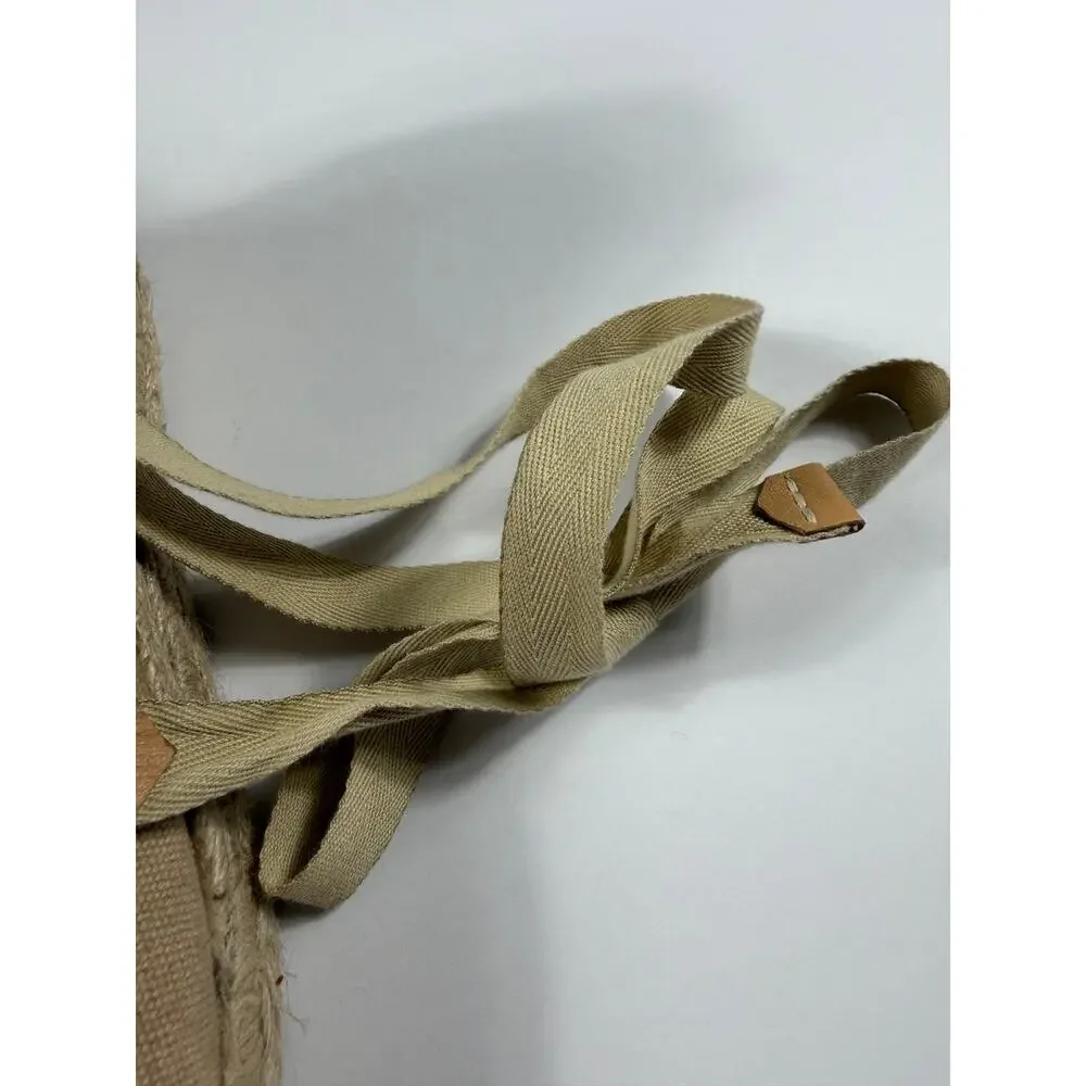 Castañer Carina Canvas Low Wedge Espadrilles Beige EU 39 US 8 / 8.5